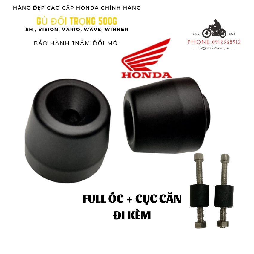 Gù Chống Rung Đen Nhám Chính Hãng Honda Nặng 500g Gắn SH, Winner X, AB,Vision,Varioe
