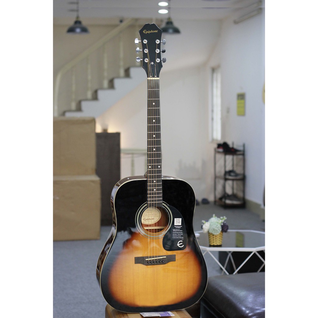 Đàn Guitar Acoustic Epiphone DR-100 Vintage Sunburst+ Tặng bao mỏng +capo + pic + ty chỉnh cần