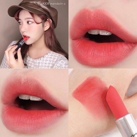 Son MAC Mini 1.8g Powder Kiss Lipstick. Son lên màu ngau lập tức, chuẩn sắc và bền màu trong nhiều