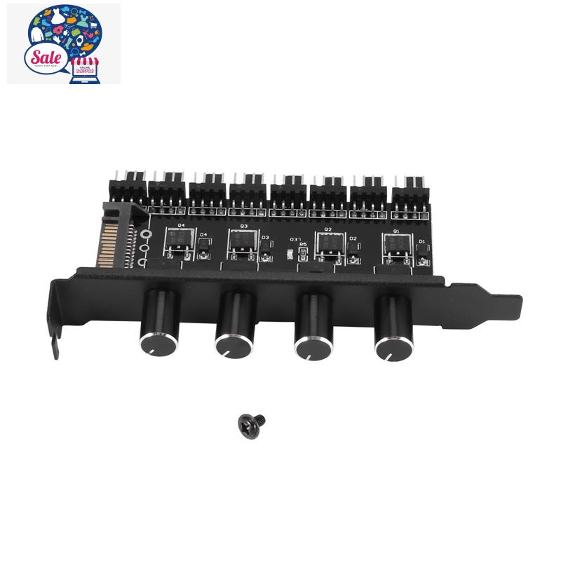 Bộ Điều Khiển Tốc Độ Quạt Tản Nhiệt 8 Kênh 4 Nút Cho Cpu Case Hdd Vga Pwm Fan Pci Bracket Power By 12v