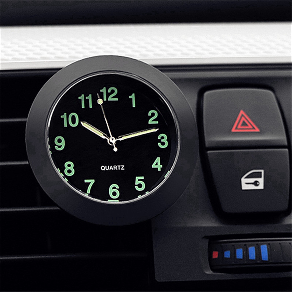 Mini Car Air Vent Clock Night Light Bright Gauge Automatic Clock