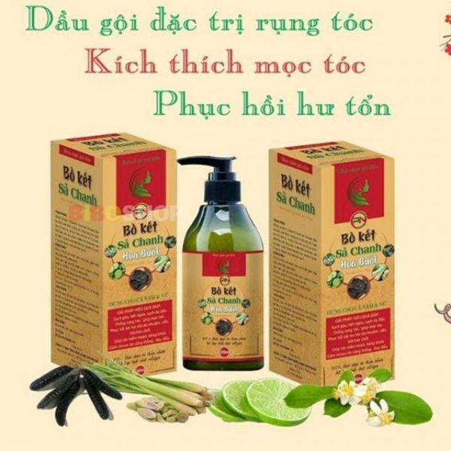 Dầu gội bồ kết tinh chất hoa bưởi