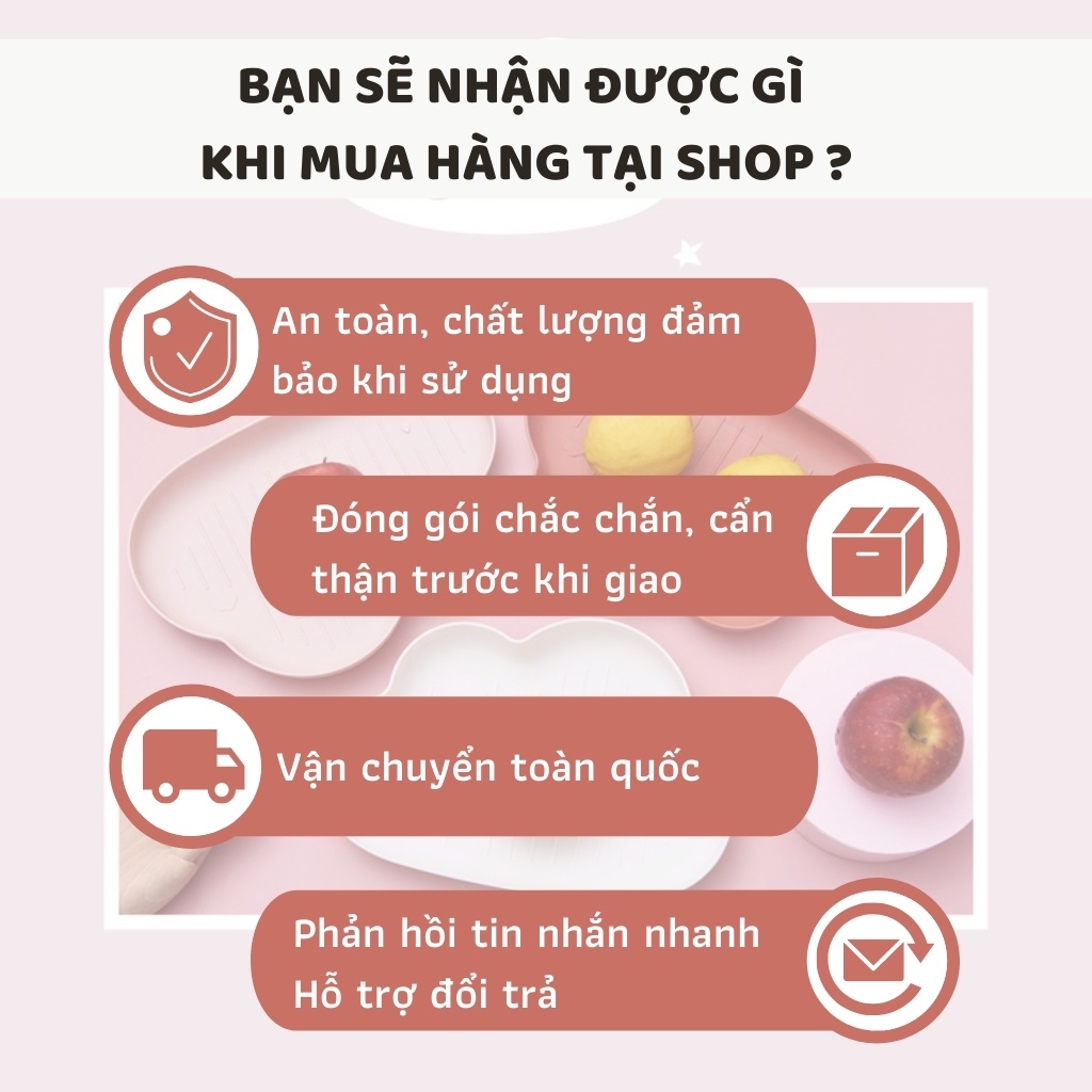 Khay ăn dặm, đĩa ăn, đĩa đựng trái cây cho bé mã PD043 hình mây chất liệu nhựa PP an toàn với trẻ nhỏ