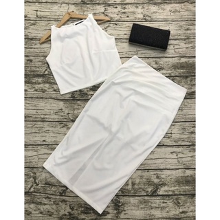Sét Áo CropTop Chân Váy Bút Chì