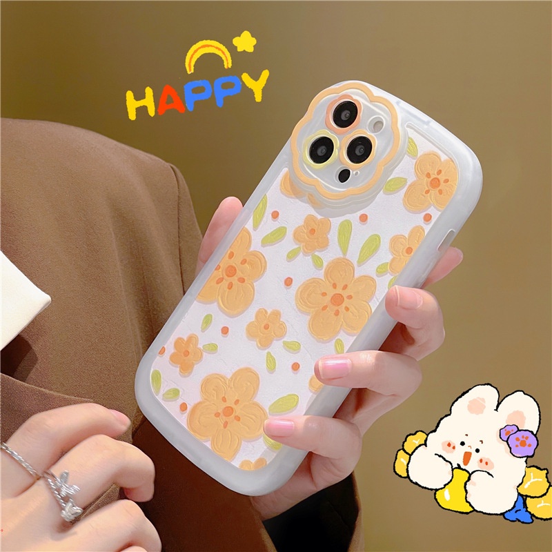 Ốp Điện Thoại Tranh Sơn Dầu Hình Hoa Vàng Cho Iphone 13 12 Pro 7 8 Plus 11 12 13 Pro MAX XR X XS MAX