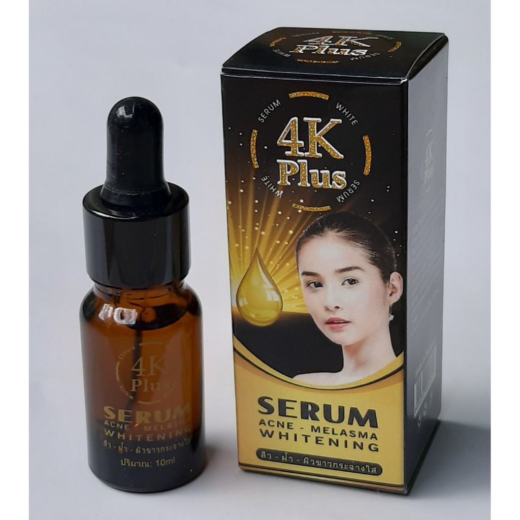 Serum ngừa mụn mủ viêm đỏ vết thâm nám sẹo thâm rỗ tàn nhang dưỡng trắng da 4K Plus 10ml