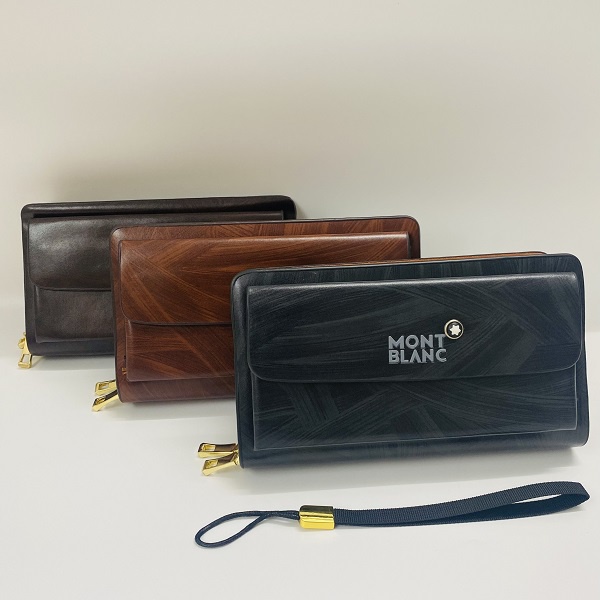 Ví nam dài cầm tay mẫu mới công sở, Clutch nam da bò sang trọng da vân chìm phủ bóng chống nước và chống xước 008
