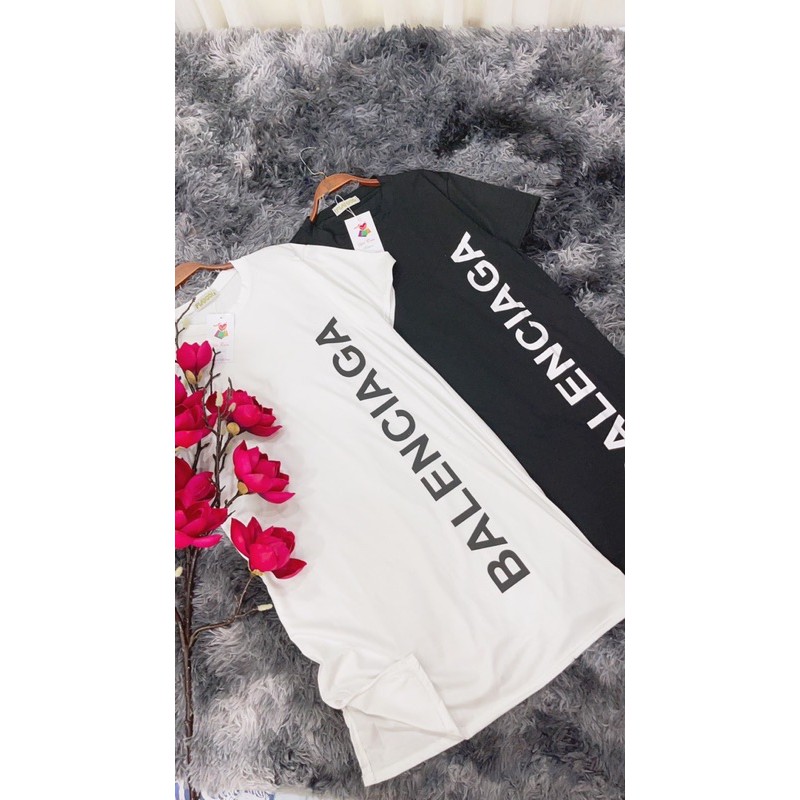 ĐẦM DÁNG SUÔNG-Váy suông cotton in chữ "BALEN" tay lỡ fom thụng k túi dưới 65kg | BigBuy360 - bigbuy360.vn