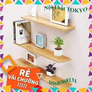 Kệ gỗ treo tường 3 thanh ngang 40,50,60 x 15 cm