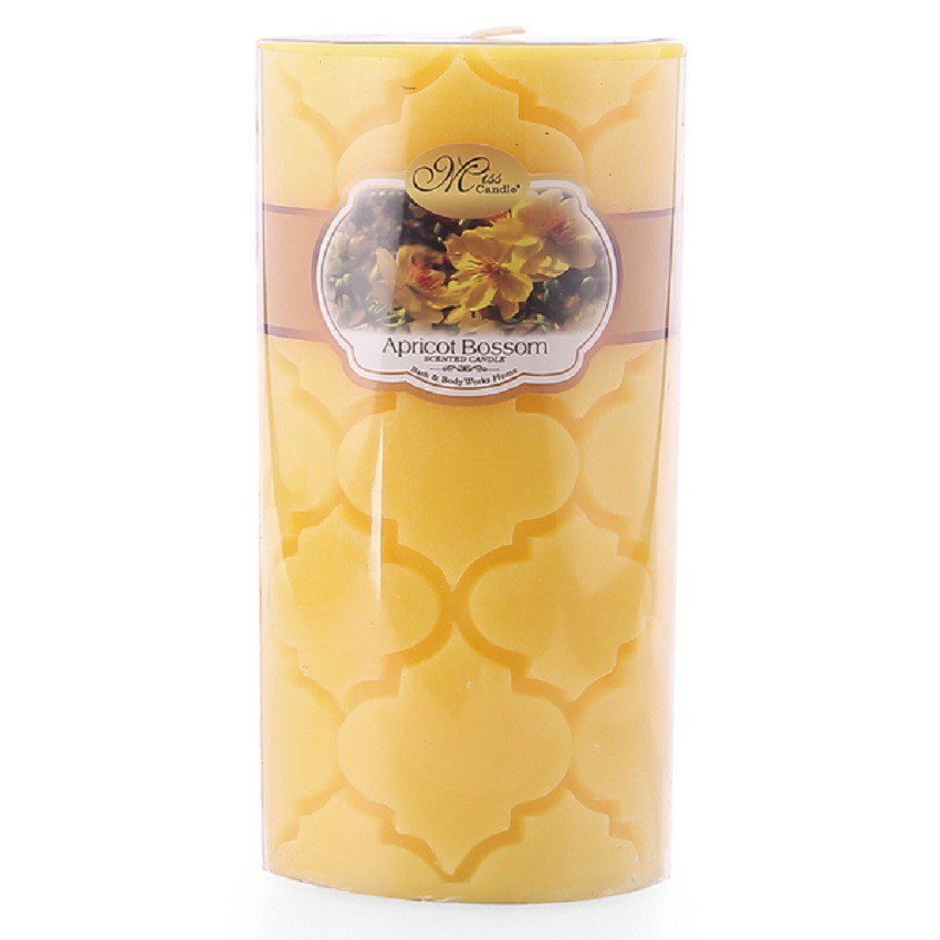 Nến thơm décor quả trám D7H15 Miss Candle NQM5012 7 x 15 cm (Vàng, hương hoa mai)