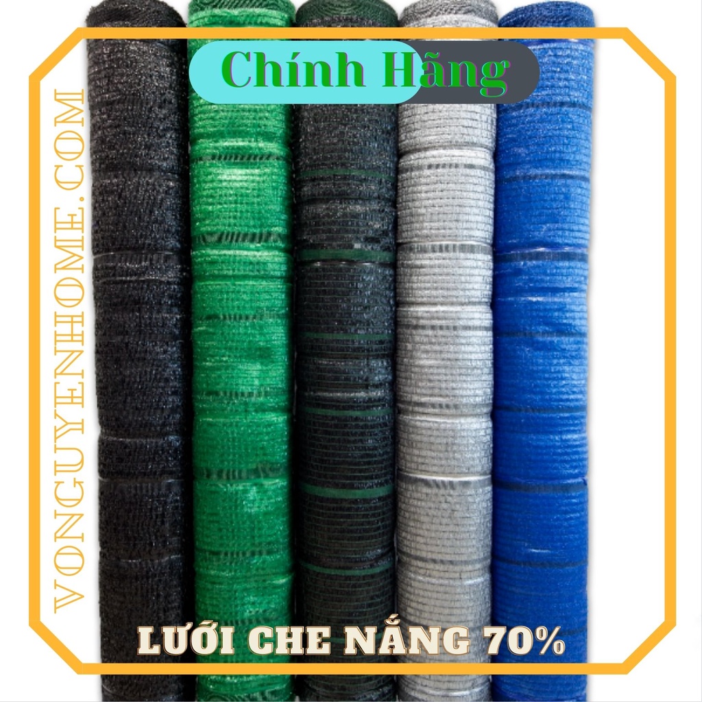 Lưới che nắng Thái Lan, lưới lan khổ rộng 2m độ phủ 50%, 60%, 70% 80% màu đen viền xanh bán theo mét tới