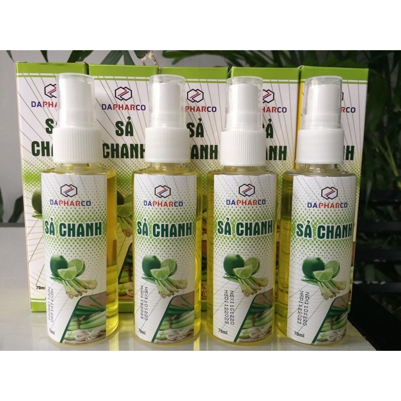 ✅[CHÍNH HÃNG] Bình xịt tinh dầu Sả Chanh 70ml đuổi muỗi, khử mùi, khử trùng - Dapharco