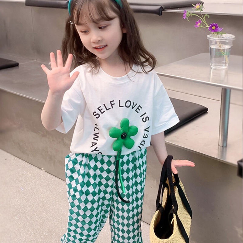 Set Quần Dài Và Áo Thun Chống Muỗi Thời Trang Mùa Hè Kích Thước 2022 Dành Cho Bé Gái