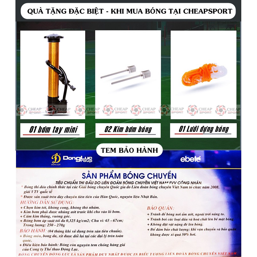 Bóng Chuyền Động Lực New Power DL 210M3 (Tặng bơm mini, kim và lưới bóng)
