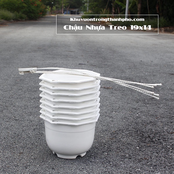 Chậu Nhựa Treo 15x14cm (màu trắng)