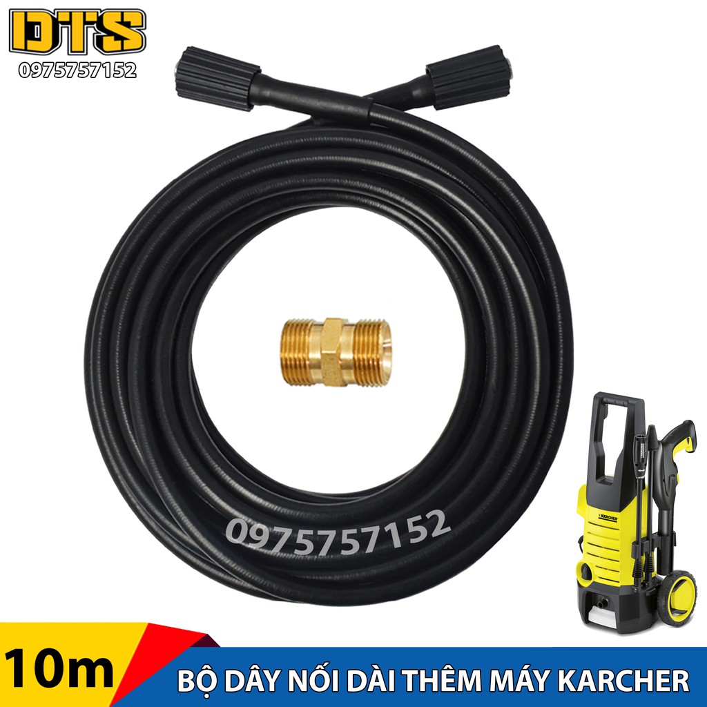 ⚜️FREESHIP⚜️ Bộ 10m dây áp lực nối dài máy rửa xe Karcher K2 360, K2 Basic, K2 420, K3 450 - Máy phun rửa áp lực cao Kar