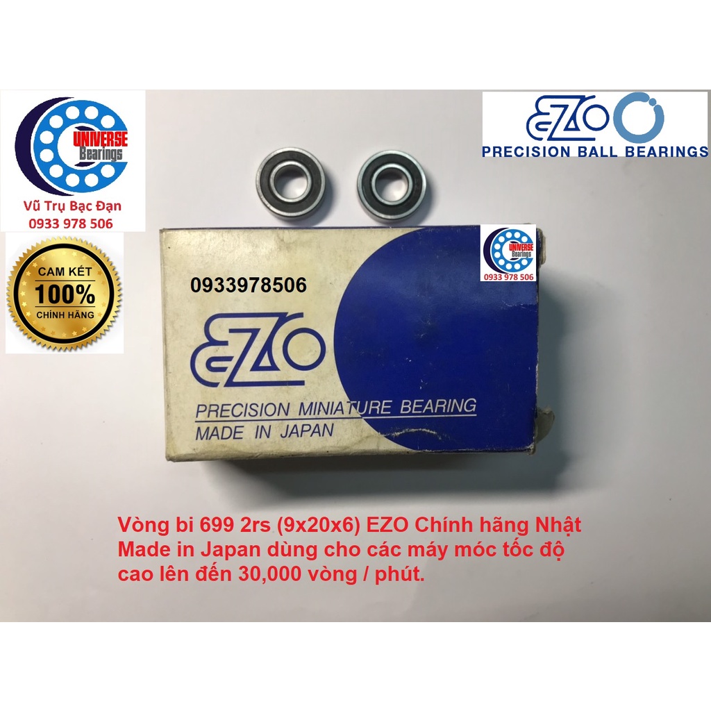 Vòng bi Bạc đạn 604,688, 693, 694, 696, 699, MR104zz Nhật chính hãng dùng cho máy công nghiệp tốc độ cao.