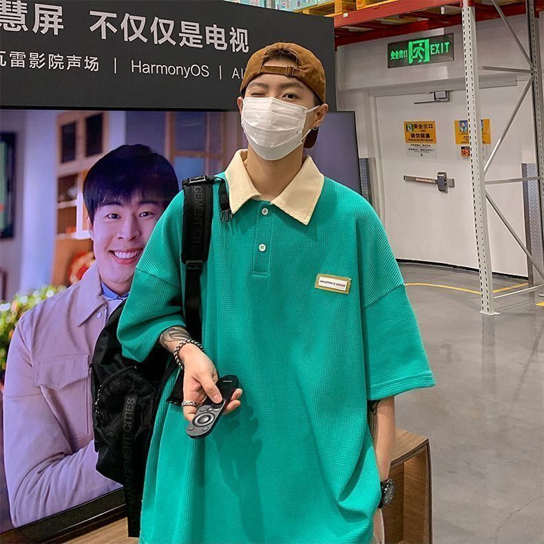 Áo polo Tay Ngắn Dáng Rộng Thời Trang Mùa Hè Cho Nam