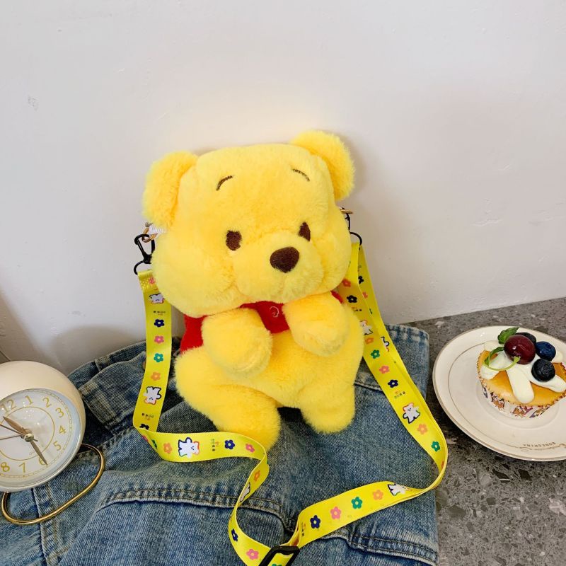 Ba Lô Đeo Vai Kiểu Hoạt Hình Gấu Winnie Nhồi Bông Dễ Thương Cho Bé Mẫu Giáo