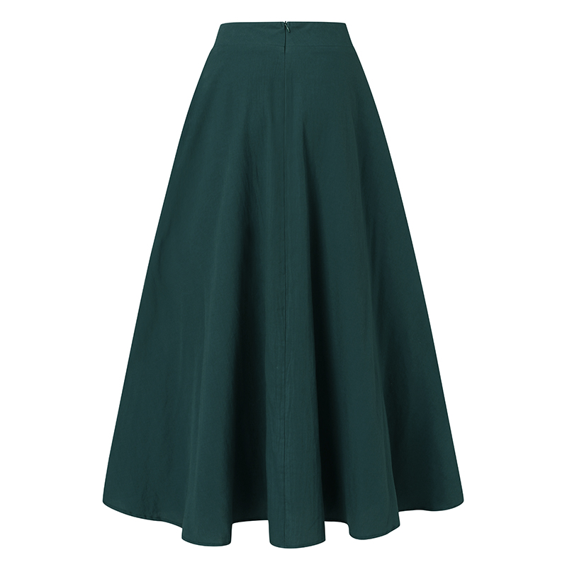 Chân Váy Dài ZANZEA Cho Nữ Màu Trơn Thời Trang Cổ Trang