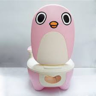Bô Vệ Sinh Chim Cánh Cụt Cho Bé - Bệt Ngồi Toilet Trẻ Em, Di Động, Đế Chống Trơn Trượt, Khay Hứng Rời Tháo Lắp Dễ Dàng,