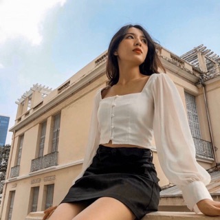 Áo crop top tay dài