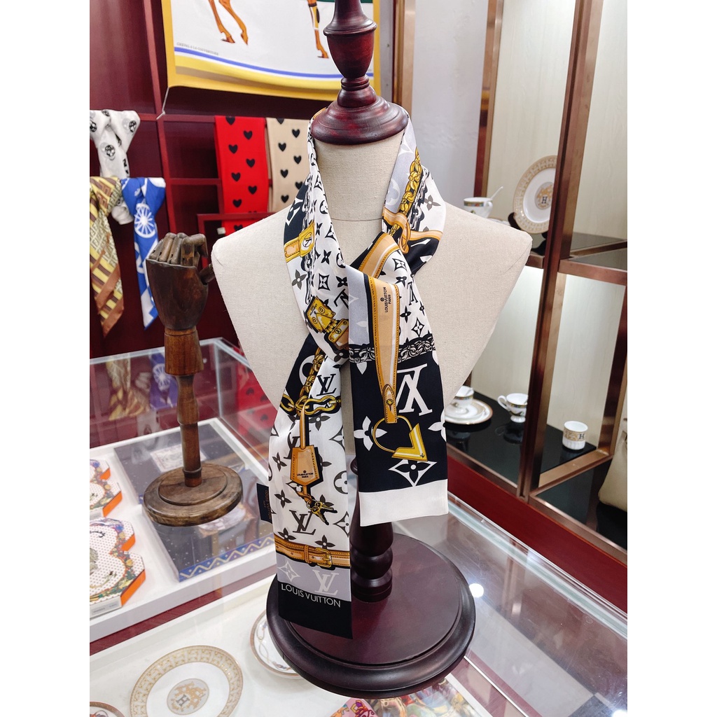 Băng Đô Cài Tóc Ruy Băng Lụa In Họa Tiết Cổ Điển Cho Nữ