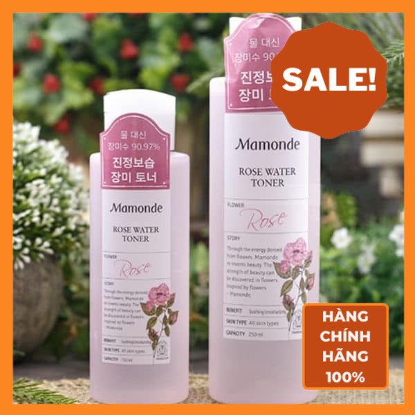 NƯỚC HOA HỒNG DƯỠNG DA / MAMODE / Nước hoa hồng không cồn Mamonde Rose Water Toner 250ml