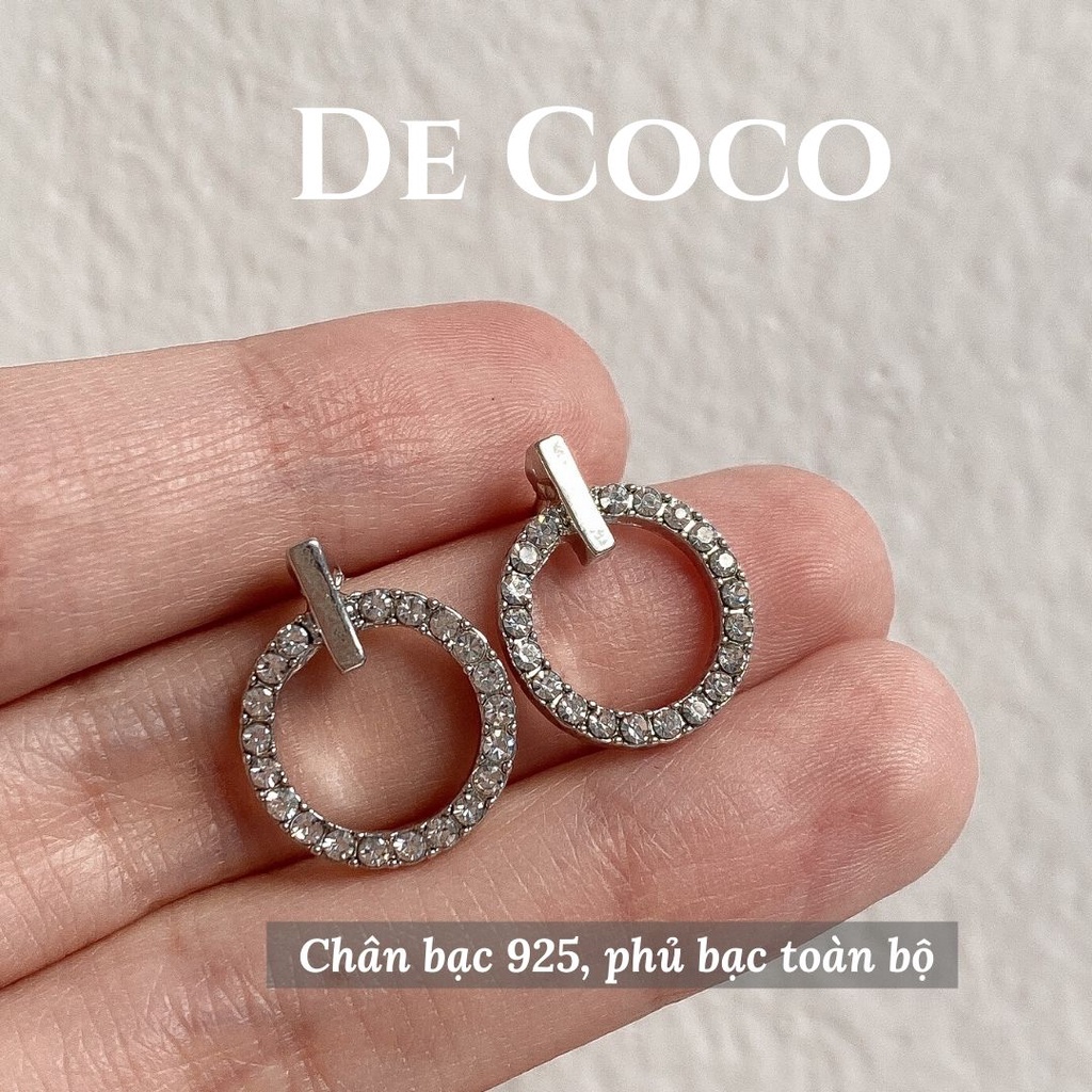 Khuyên tai bông tai oval hồng ruby De Coco