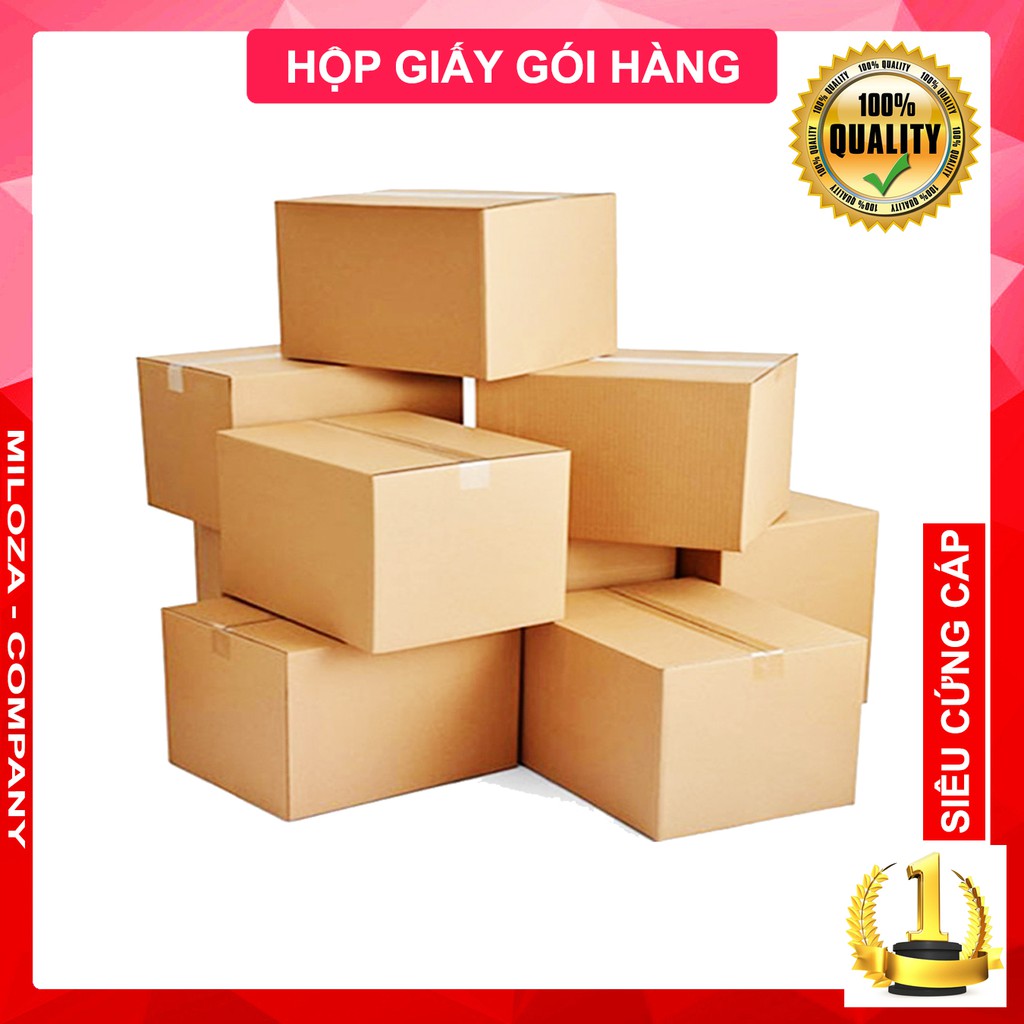 [RẺ VÔ ĐỊCH] 25x10x10 Hộp Giấy Đóng Hàng Giá Rẻ - Hộp Carton Đóng Gói Sóng Siêu Dày Chống Va Đập, Bám Dính Tốt - MILOZA