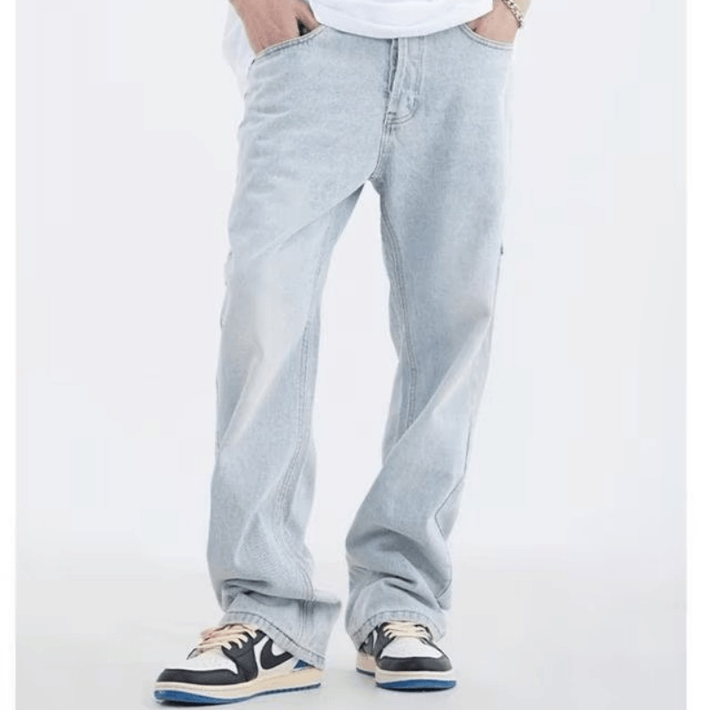 Quần jeans Trơn Phong Cách Hip Hop Đường Phố Hàn Quốc Cho Nam Giới Có Size S-3XL