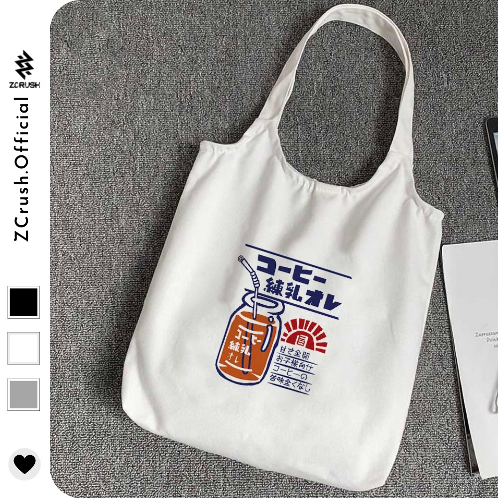 Túi Canvas Nữ [ZCrush] Tote Vải Cotton Mềm Đeo Vai Nữ Trơn Đẹp