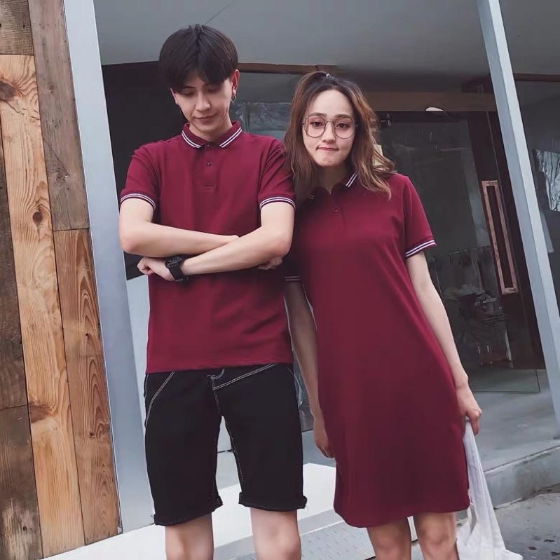 ẢNH THẬT - Áo váy thun đôi, áo polo nỉ da cá suông Forever Couple Store