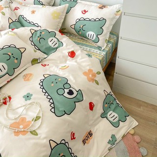 BỘ CHĂN GA POLY KHỦNG LONG CÀ CHUA hot hit (4món)