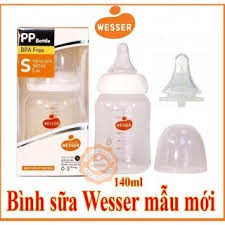 Bình Wesser PP/PPSU Nano Silver kháng khuẩn 60ml/140ml/180/ml/250ml/260ml.