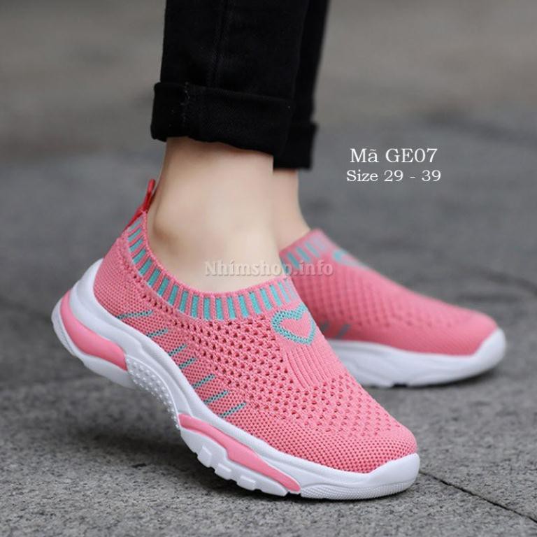 Giày len cổ chun cho bé gái 4 - 15 tuổi mềm bún thể thao năng động GE07