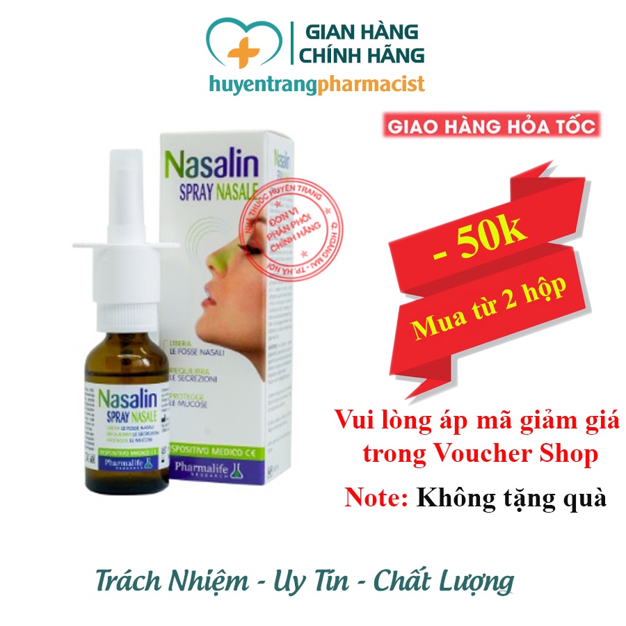 ✔️️️(Chính Hãng) Nasalin Spray Nasale - Làm Sạch Khoang Mũi, Bảo Vệ Niêm Mạc Mũi