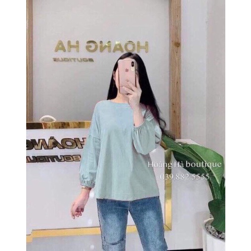 4.{Hà Nội} Áo thun trơn thu đông tay chun phong cách đơn giả, tiện dụng dành cho nàng, phù hợp với mọi hoàn cảnh TH01