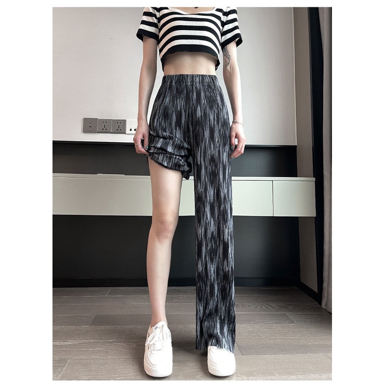 quần ống rộng dài vải lụa ống rộng thời trang mùa hè cho nữ