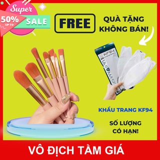 Bộ cọ trang điểm make up cá nhân 8 cây tặng kèm túi zip Vintage