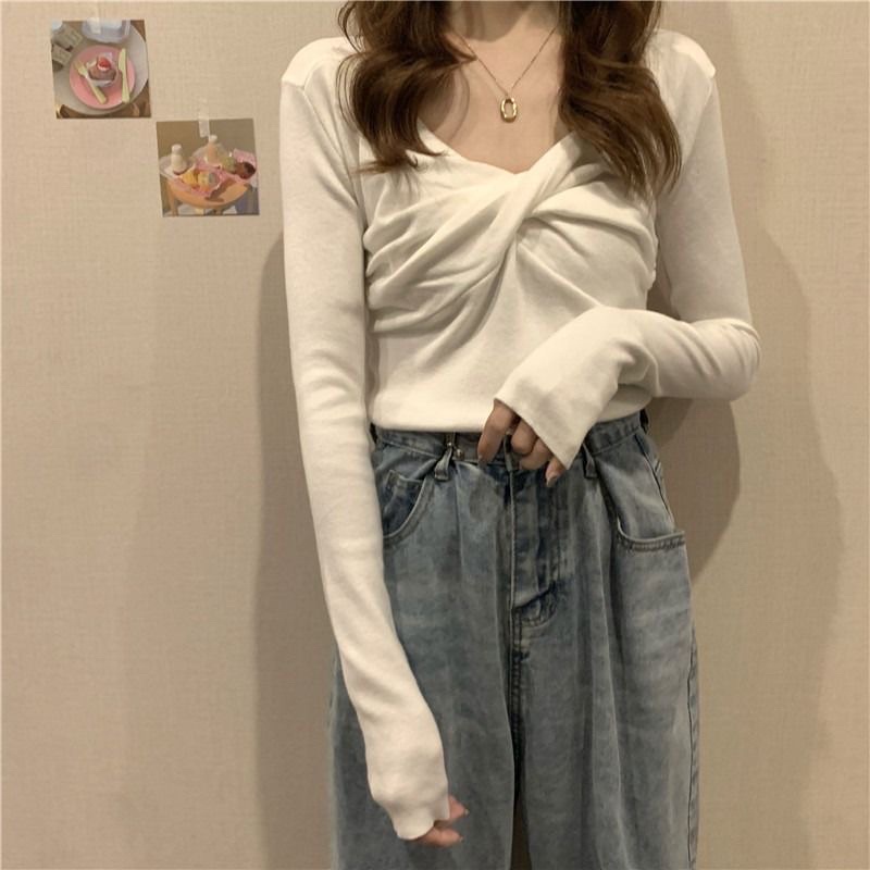 Áo len tắm kiểu xoắn ngực full màu freesize dưới 60kg