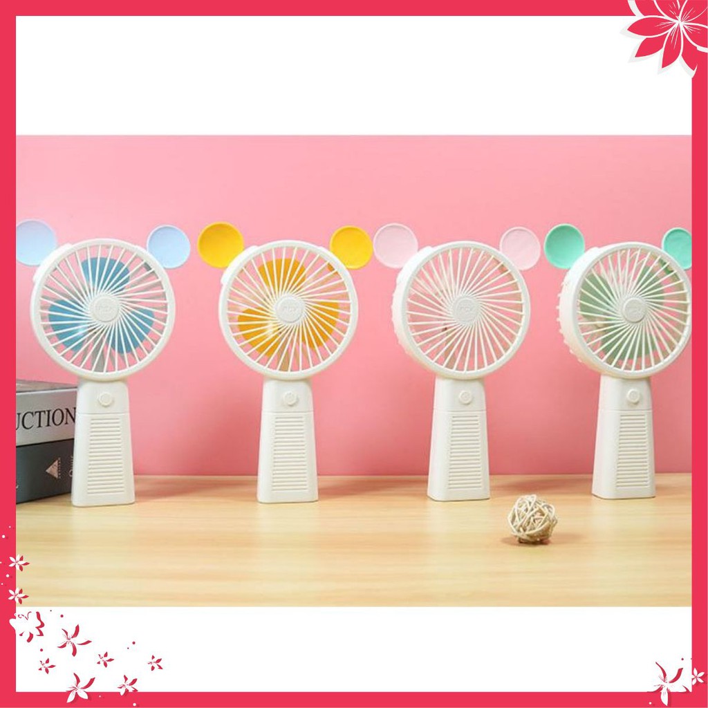 [Siêu Sale] Quạt Mini tích điện cầm tay và để bàn hình tai chuột siêu Dễ Thương