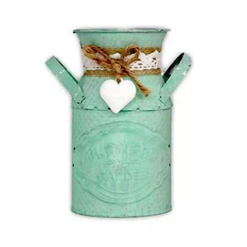 High Quality Vintage Shabby Chic Flower Vase Metal Wedding Home Decor-Green VNGB