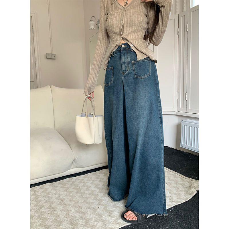 Quần Jean Nữ Cạp Cao Ống Rộng Thời Trang Mới