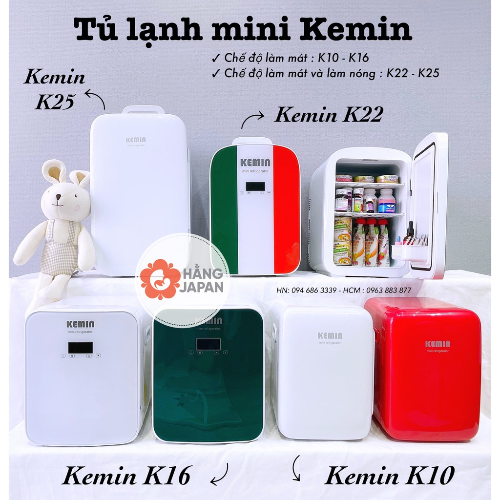 Tủ lạnh mini KEMIN Cao cấp dùng cả trên xe hơi và trong nhà loại 10L/ 14L/ 25L/ 22L/ 32L BẢO HÀNH 1 NĂM