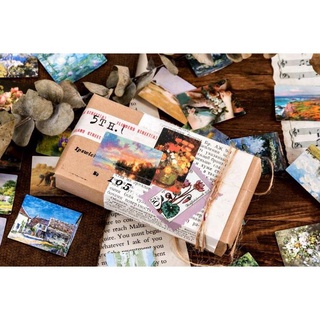 Bộ 46 sticker tranh nghệ thuật E107