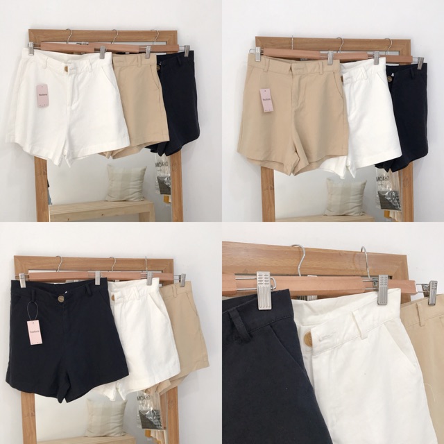 QUẦN SHORT VẢI THÔ TRƠN CẠP CÚC