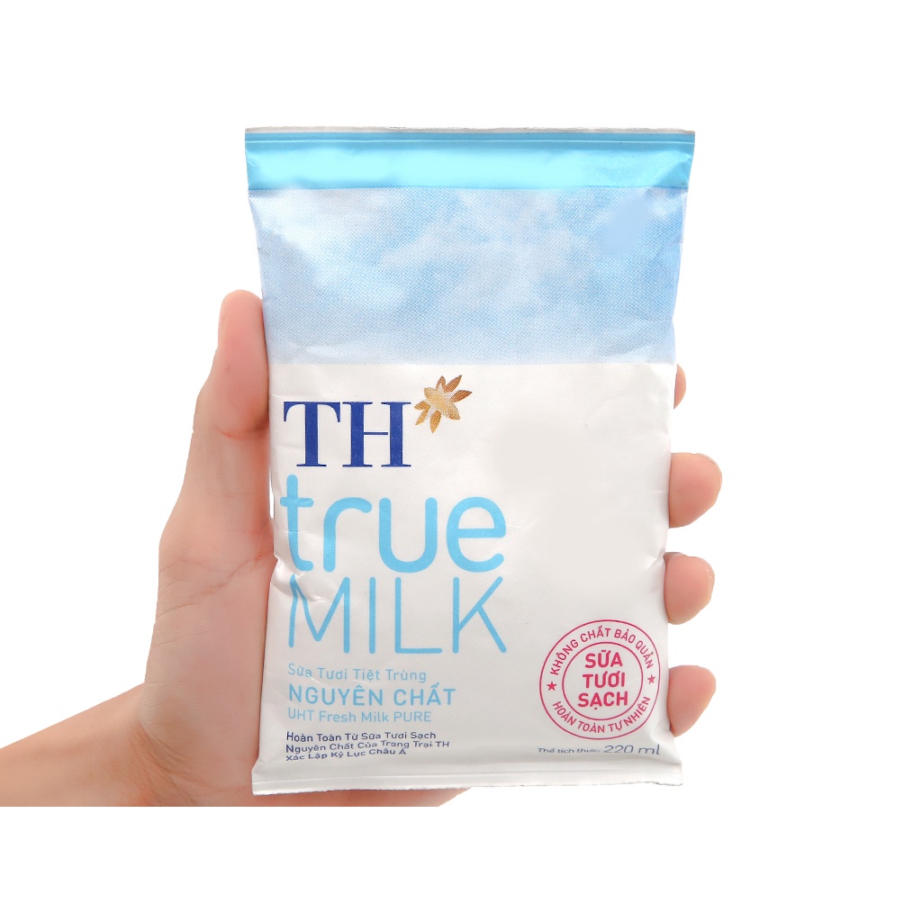 [Chỉ Giao Hỏa Tốc TP Hà Nội] Thùng Sữa Bịch TH TrueMilk 220ml Vị Đường, Ít Đường, Không Đường