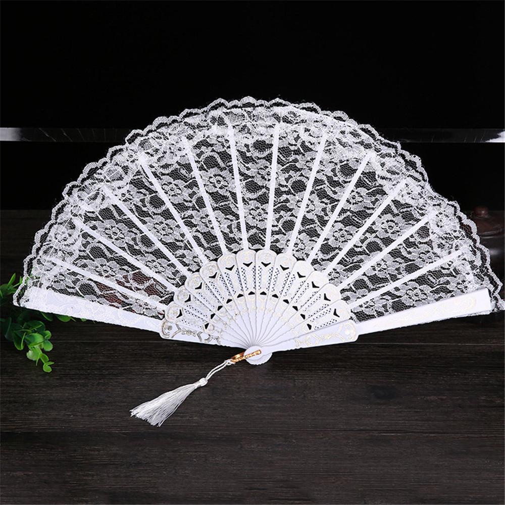 Quạt Ren Cầm Tay Gấp Gọn Kiểu Vintage Dùng Múa