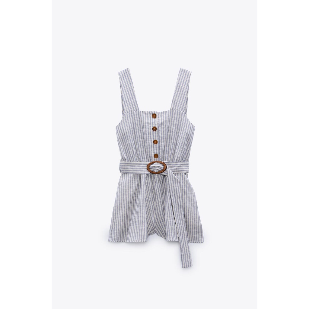 ZARA -Bộ jumpsuit sọc thắt lưng nữ 00387065104